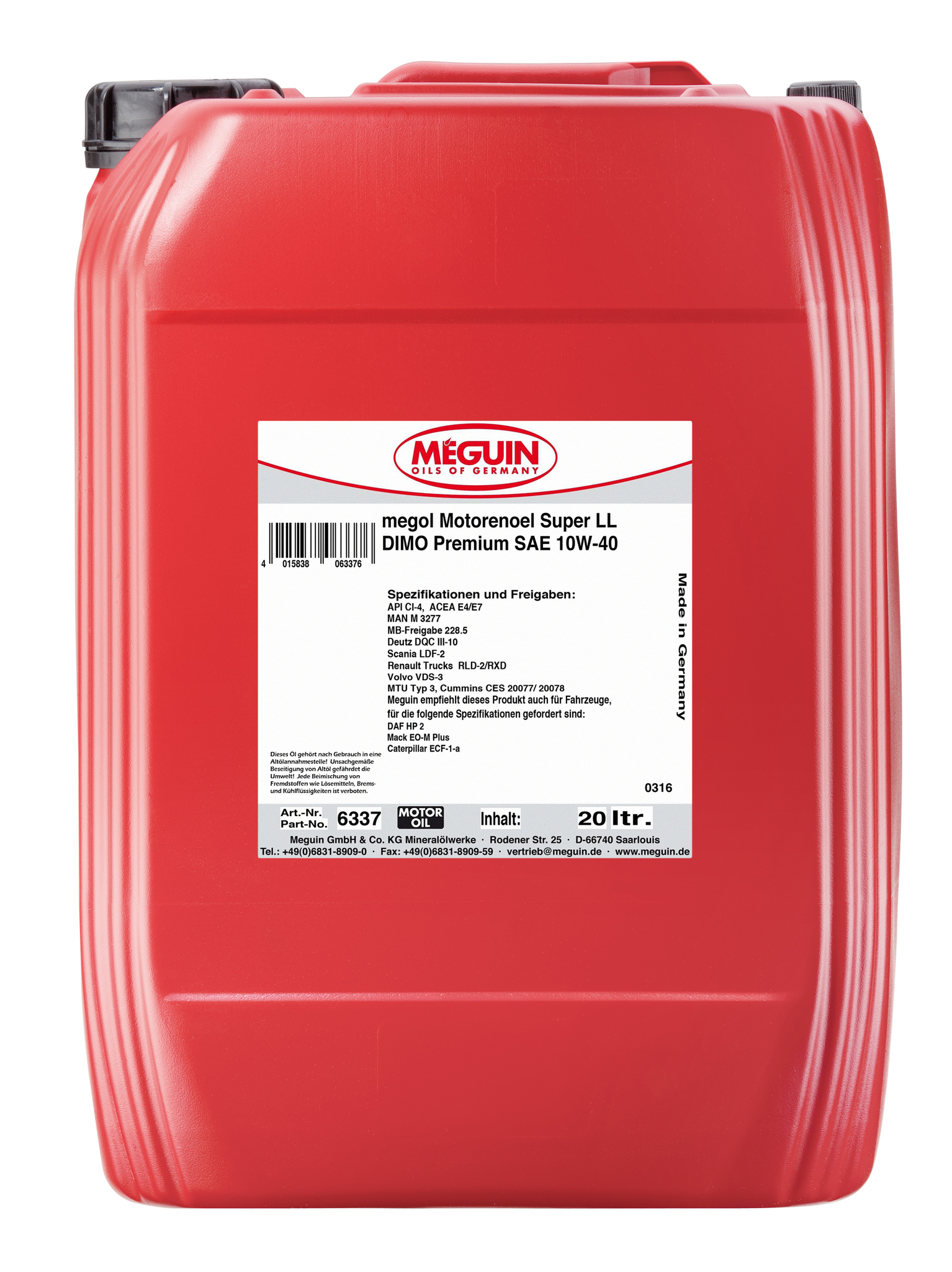 Meguin Motorenoel Super LL DIMO Premium 10W40 Полусинтетическое моторное масло