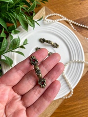 Ручка для шкатулки металлическая, цвет бронзовый, 4,2*0,7*0,5 см, набор 4 шт.