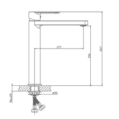 Смеситель для раковины высокий HAIBA HB11617 хром