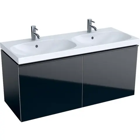 Geberit Acanto 500.613.16.1 Тумба под раковину, 119x53.5x47.6см, черный / лакированный матовый, черный / глянцевое стекло