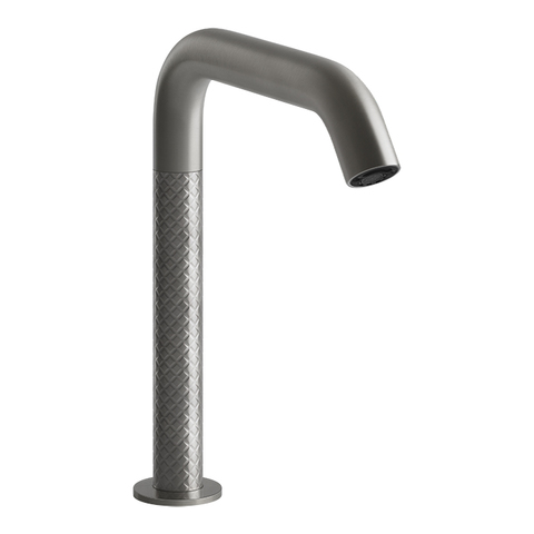 Gessi 316 Intreccio 54180#239 Смеситель для раковины, электронный, с кран-фильтром для регулировки температ и напора воды, выс излива 230 мм, цвет Steel Brushed