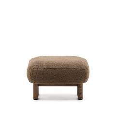 Пуф Cabana Taupe Boucle с ножками в отделке орех 65x55,4