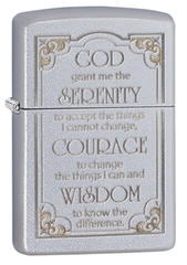 Фото Зажигалка ZIPPO Serenity, латунь с покрытием Satin Chrome™, серебристый, матовая, 36х12x56 мм