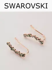 Серьги-клаймберы Млечный путь с серыми кристаллами Swarovski