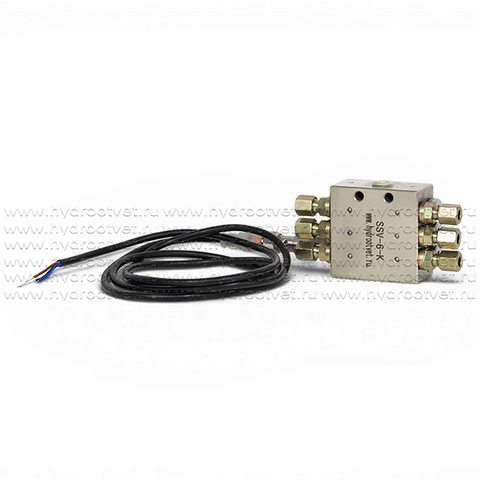 Фото SSV-6-K + inductive switch - Питатель для прогрессивных систем смазки с рабочим давлением 300 бар, 6 выходов, с реле конца цикла