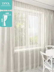 Тюль лен Дождик в гостиную, спальню, детскую 300х240 см