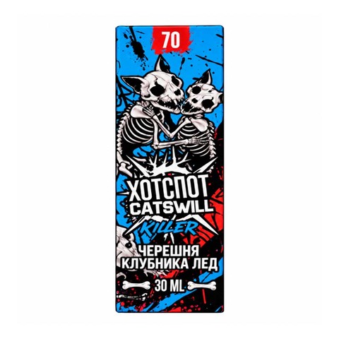 Жидкость HOTSPOT x CATSWILL Salt 2% ULTRA 70mg - Черешня Клубника Лёд