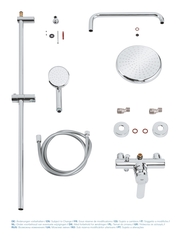 Душевая система с однорычажным смесителем настенного монтажа, GROHE Tempesta Cosmopolitan System 210, хром, (26224001)