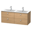 Duravit Brioso BR410601052 Тумба подвесная под раковину 1290x479х553 мм, с 4 выдвижными ящиками, цвет дуб европейский 52 (для 233613)