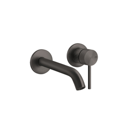 Gessi 316 54183#707 Встраиваемый смеситель для раковины с изливом 136-156мм (внешняя часть), цвет: brushed black metal pvd фото