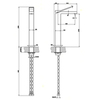 Gessi Rettangolo K 53006#299 Смеситель для раковины на 1 отверстие, излив 128мм, цвет: черный