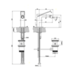 Gessi Rettangolo K 53007#031 Смеситель для биде на 1 отверстие, с донным клапаном, цвет: хром