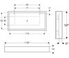 Geberit Citterio 500.570.JJ.1 Зеркало с подсветкой 118.4x58.4см, Серо-коричневый дуб / Меламин, древесная структура