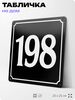 Адресная табличка с номером дома 198, на фасад и забор, черная, 25х25 см, Айдентика Технолоджи