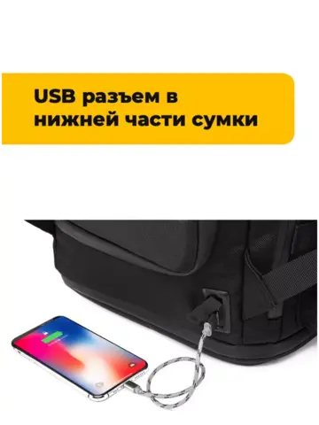 Картинка рюкзак для путешествий Ozuko 9326 Black - 11