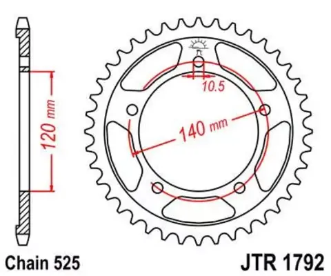 Звезда ведомая JTR1792 41ZBK