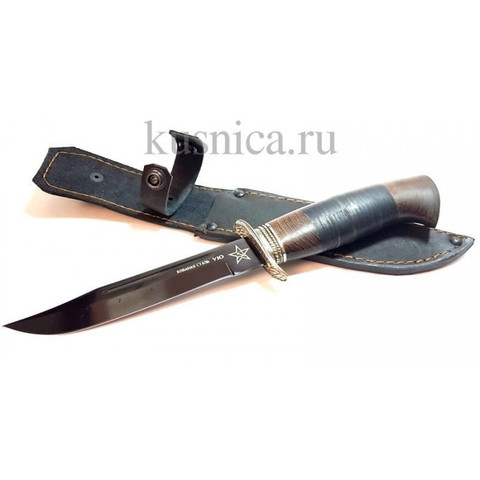 Нож Штрафбат, кованная сталь Y10, рукоять венге, кожа