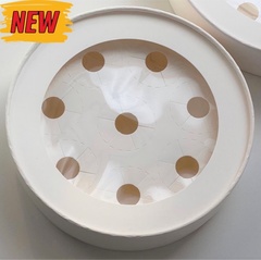 NEW! Коробка для конфет круглая с окном диам.165мм выс.35мм (8) (белая), от 50 шт