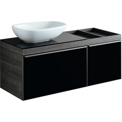Geberit Citterio 500.564.JJ.1 Тумба для раковины 118.4x54.3x50.4см, черный / глянцевое стекло, темный дуб / меламин, структура дерева фото
