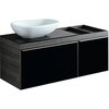 Geberit Citterio 500.564.JJ.1 Тумба для раковины 118.4x54.3x50.4см, черный / глянцевое стекло, темный дуб / меламин, структура дерева
