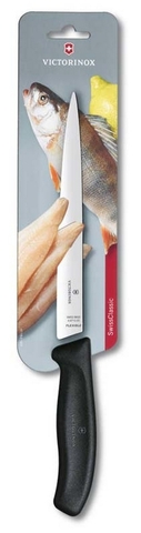Нож кухонный Victorinox Swiss Classic (6.8713.16B) стальной филейный лезв.160мм прямая заточка черный блистер