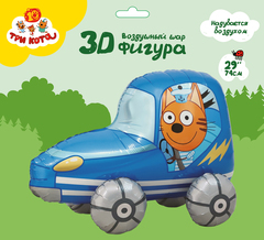 Шар К Ходячая фигура, Три Кота, Коржик в машине, 29''/74 см, 1 шт. (В упаковке)