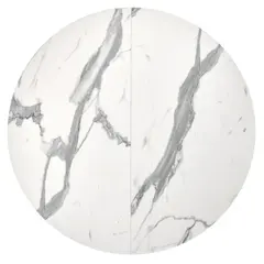 Стол Rudolf круглый раскладной 90-120x90x75см, белый мрамор, белый