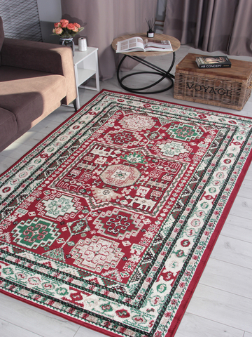 ковёр DARGA 1,5*2,3 м (F667 RED-CREAM) прямой