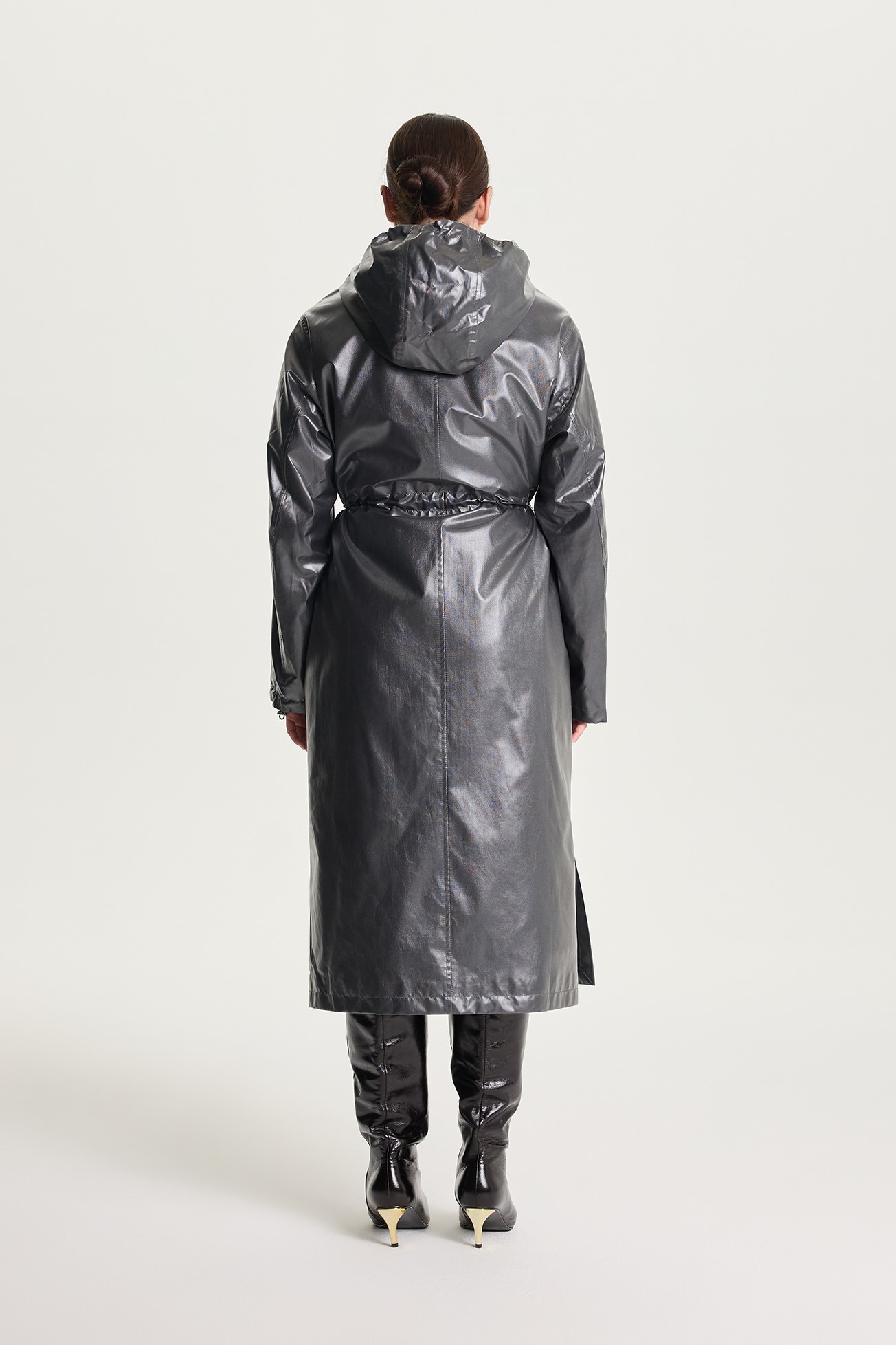 Плащ-дождевик, серый металлик