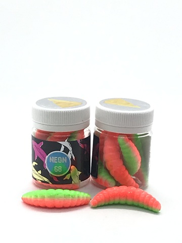 NEON 68 Maggot 46мм (6 шт ) СЫР цвет ЗЕЛЕНЫЙ/КРАСНЫЙ продажа от 2 шт.