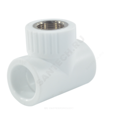Тройник PP-R комбинированный белый Дн 32х3/4" ВР RTP (РосТурПласт) 10749