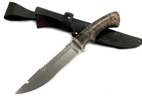 Нож Щука, Bohler M390, стабилизированная карельская береза