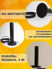 СОТОВАЯ АНТЕННА 3G/4G/1800/900МГц С БОЛЬШИМ УСИЛЕНИЕМ ВСЕНАПРАВЛЕННАЯ НА МАГНИТЕ ТРИАДА-2693 SOTA/antenna.ru