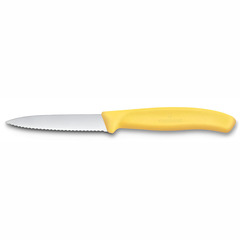 Фото Нож для овощей серрейтор Victorinox Swiss Classic 8 см, нержавеющая сталь, рукоять пластик, желтый