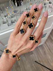Серьги Trendy-mini из серебра в лимонной позолоте с агатом- 3 мотива