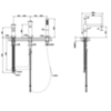 Gessi Rettangolo K 53037#031 Смеситель для ванны на 3 отверстия, с встроенным в излив переключателем и ручным душем, цвет: хром