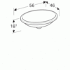 Geberit VariForm 500.754.01.2 Раковина с установкой под столешницу овальной формы, 50х40 см, без отв. под смеситель, без отв. перелива