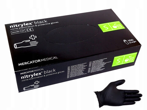 Перчатки Нитриловые Mercator Medical Черные S 50 пар