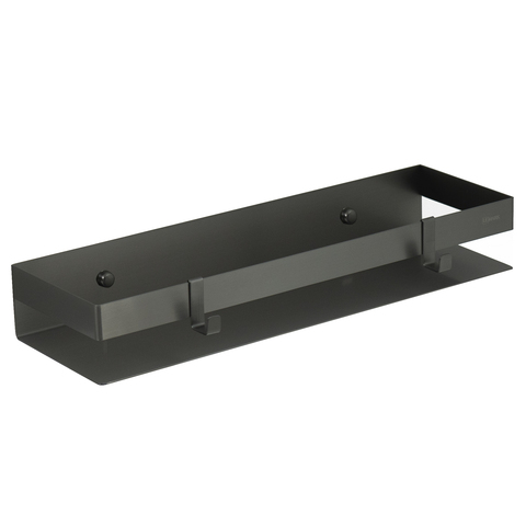 Lemark Shelf Line 9776054 Полка для душа прямая 400 мм из нерж. стали с крючками, графит