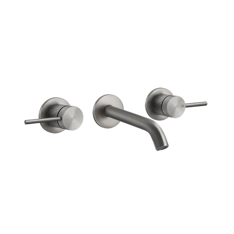 Gessi 316 54192#239 Встраиваемый смеситель для раковины с изливом 146-128мм (внешняя часть), цвет: steel brushed
