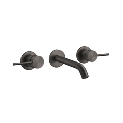 Gessi 316 54192#707 Встраиваемый смеситель для раковины с изливом 146-128мм (внешняя часть), цвет: brushed black metal pvd фото