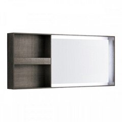 Geberit Citterio 500.571.JJ.1 Зеркало с подсветкой, боковая полка 133.4x58.4см, Серо-коричневый дуб / Меламин, древесная структура фото