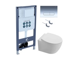 Aquatek SET Aquatek СИРИУС PNS-07 4в1 SET Aquatek СИРИУС PNS-07 (рама INSP-0000001+крепёжKKI-0000002+ клавиша PNS-0000007 + унитаз AQ1582T-00 СИРИУС TORNADO с тонким сиденьем soft-close) фото