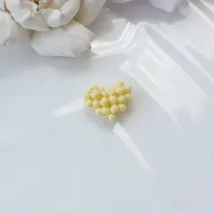 Подвеска Сердце плетёная из бисера, 17*15 мм, жёлтый, РК070