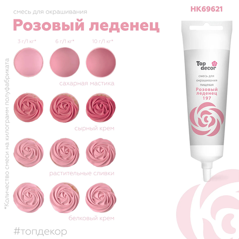 Краситель пищевой Розовый леденец Top Decor, 100 г