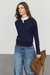 Massimo Dutti Фактурный кардиган из 100% хлопка, глубокий синий