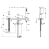 Gessi Rettangolo K 53043#031 Смеситель для ванны на 3 отверстия, с переключателем и ручным душем, без излива, цвет: хром