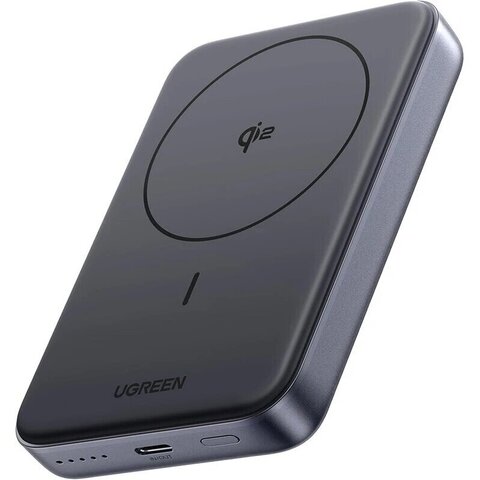 Внешний аккумулятор UGREEN PB761 (45763) 10000 Mini Magnetic Wireless 30W Power Bank Qi2, серый