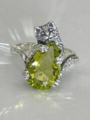 Сытый кот  (кольцо из серебра)