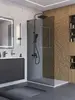 BelBagno UNO-L-1-TB-100-GR-GM Душевая перегородка универсальная с односторонним входом, стекло графит, профиль Оружейная сталь, 1000x2000 мм